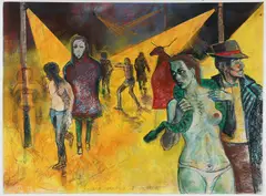 Frank Harris, Snake Charmers, 1984, pastel on paper