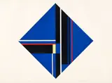 Ilya Bolotowsky, Blue Diamond, 1979, original color, serigraph on Arches paper