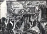 Douglas Cooper, Arlington and Josephine, 1992, vine, charcoal on paper on board, coated