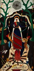 Préfète Duffaut, Colossal Queen [Reine Titante], 1954, oil on Masonite panel