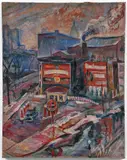 Enrico Glicenstein, (Polish/Jewish/American, 1870-1942), Gas Station in Chicago