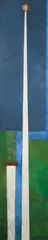 Louise Pershing, Flagpole, 1950s, oil and wood collage on wood panel