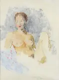 Raphael Soyer, Seated Nude, gouache and pencil on paper