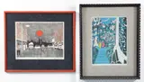 Julian Trevelyan, 2 prints from Africa Suite: Fruit Bats and Rain Forest, 1966-, 1967, etching with aquatint on wove paper, each one
