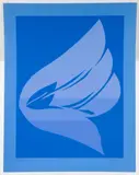 Jack Youngerman, Untitled (Blue and Violet), 1978, color, serigraph on paper, pencil