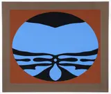 Jack Youngerman, Untitled (Blue and Brown), 1978, color, serigraph on paper, pencil
