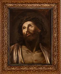 Untitled by Guido Reni, Oil On Canvas, Ca. Late 16th/early 17th C., "Man Of Sorrows", offered Jul 2023