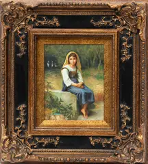 Untitled by William-Adolphe Bouguereau, Oil On Board, 20th C., "Meditation", offered Jul 2023
