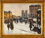 François Gérôme, Untitled, Oil On Canvas, "Notre Dame Paris"