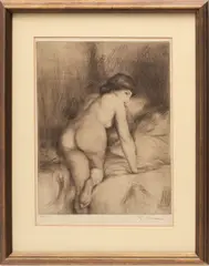 René Lorrain, Untitled, Drypoint Etching On Paper, Le Coucher