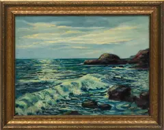 Untitled by Alan Franks, Oil On Canvas, 1937, Rocky Shoreline, offered Jul 2023