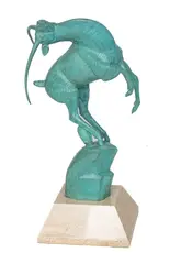 ' W 20'' Depth 12' by Marshall Fredericks, Bronze Sculpture "Leaping Gazelle", offered Jun 2023