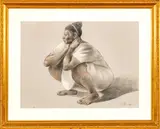 ' W 29.5' by Francisco Zúñiga, Charcoal And Pastel On Paper, 1974, Juchitecan Woman (Kneeling), offered Jun 2023