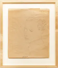 ' W 13.75' by Andy Warhol, Ink On Paper, C. 1956, Untitled (Portrait Of A Young Man), offered Jun 2023