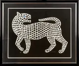 Victor Vasarely, ' W 38.75', Screenprint In Colors On Wove Paper, Black And White Leopard