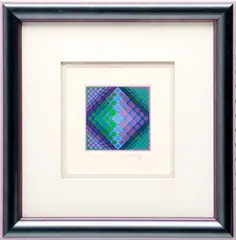 ' W 4' by Victor Vasarely, Op Art Lithograph In Colors On Wove Paper, offered Jun 2023