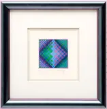 Victor Vasarely, ' W 4', Op Art Lithograph In Colors On Wove Paper