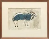 Charles Culver, ' W 14', Pastel On Paper, 1963, Blue Antelope