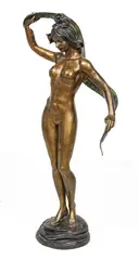 ' W 26' by Mario Nardini, Bronze Sculpture, Ca. 1990, Standing Nude Woman, offered Jun 2023