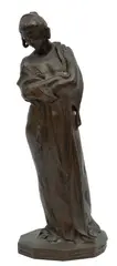 Hermon Atkins MacNeil, ' W 6.5'' L 6.5', Bronze Sculpture, 1912, Standing Woman