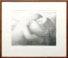 ' W 17' by George Tooker, Lithograph On Paper, Lovers, offered Jun 2023