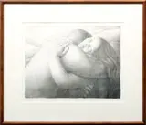 George Tooker, ' W 17', Lithograph On Paper, Lovers