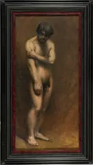 Albert Handell, ' W 15.5', Oil On Canvas, Male Nude