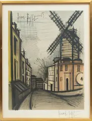 ' W 20' by Bernard Buffet, Color Lithograph On Paper, 1965, Le Moulin De La Galette, offered Jun 2023