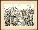 Robert Noel Blair, ' W 29.5', Watercolor On Paper, Abstract Forest Landscape