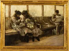 William St. John Harper, ' W 17.5', Oil On Board, 19th C.,, Schoolgirls In The Station