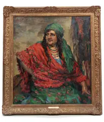 ' W 32' by Sandor Vago, Oil On Canvas Gypsy Queen, offered Jun 2023