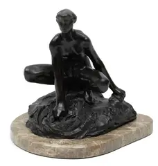 ' W 11' by Auguste Rodin, Bronze Sculpture, Crouching Bather, offered Jun 2023