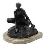 Auguste Rodin, ' W 11', Bronze Sculpture, Crouching Bather