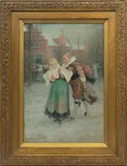 George Henry Boughton, ' W 15', Watercolor On Paper, "Adulation"