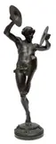 Eugene Desire Piron, ' W 15', Bronze Sculpture, "Satyre Aux Cymbales"