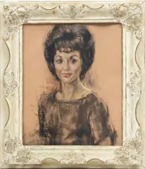 Artis Lane, ' W 15', Pastel On Paper, Portrait Of A Lady