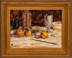 ' W 16' by Laura Robb, Oil On Board, 1981, Still Life With Fuit, offered May 2023