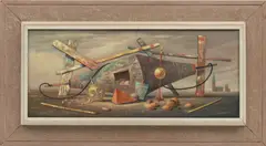 Paul Riba, ' W 27.75', Oil On Masonite