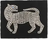 Victor Vasarely, Untitled, Serigraph In Colors On Gallo-Cast Paper, White Leopard With Black Spots On Black Background