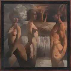 ' W 26' by Russell Keeter, Oil On Board, Nude Figures, offered May 2023
