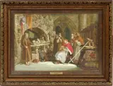 Samuel Rayner, ' W 17', Watercolor And Gouache On Paper, "The Monks Inventory"