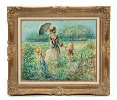 Jacques Lalande, ' W 18', Oil On Canvas, 1965, "Promenade Dans Le Verger Normand"