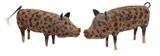 Carl McKenzie, ' W 3.5'' L 11', Carved And Painted Wood With Mixed Media, Spotted Pigs, Group Of 2