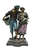 ' W 14'' Depth 9' by Ernest Rancoulet, Cold Painted Bronze Sculpture, Provincial Couple With Child, offered May 2023