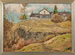 Horace Brown, ' W 14.5', Oil On Masonite, R.L.S. Cottage (Saranac Lake)