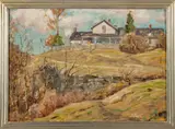 Horace Brown, ' W 14.5', Oil On Masonite, R.L.S. Cottage (Saranac Lake)