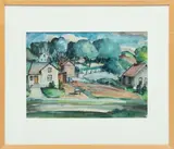 Norman MacLeish, ' W 19.5', Watercolor On Paper "Wheelbarrow"