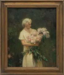Benjamin Eggleston, ' W 15', Oil On Masonite, Ca. 1930s, Portrait Of Mrs. William Dodge Frost