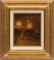 Benjamin Eggleston, ' W 7.5', Oil On Board, Ca. 1930s, "Extra Work"