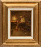 Benjamin Eggleston, ' W 7.5', Oil On Board, Ca. 1930s, "Extra Work"